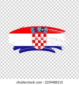 Croatia flag with brush paint textured isolated on png or transparent background, Symbol of Azerbaijan, template for banner, promote, design.
