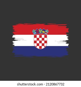 Croatia flag with brush stroke background