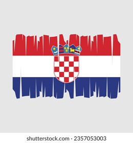 Croatia flag with brush stroke vector Illustration