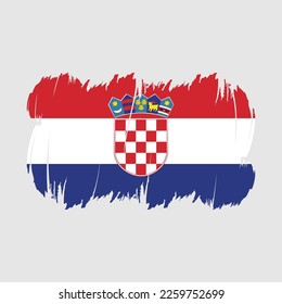 Croatia Flag Brush Strokes Vector
