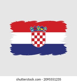 Bandera de Croacia con estilo de pincel
