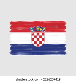 Croatia Flag Brush Vector Illustration