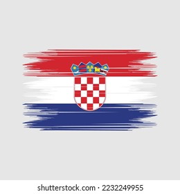 Croatia Flag Brush Vector Illustration