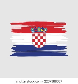Croatia Flag Brush Vector Illustration