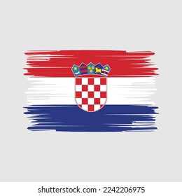 Croatia Flag Brush Vector Illustration