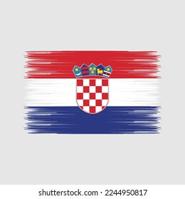 Croatia Flag Brush Vector Illustration