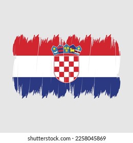 Croatia Flag Brush Vector Illustration
