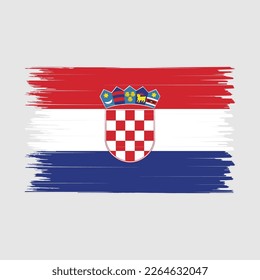 Croatia Flag Brush Vector Illustration