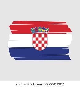 Ilustración del vector de pincel de bandera de Croacia