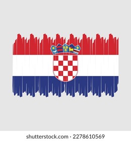 Kroatien-Flagge - Vektorgrafik mit Pinselstrich