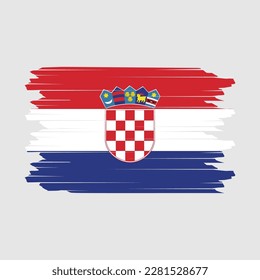 Croatia Flag Brush Vector Illustration