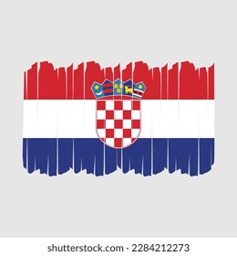 Croatia Flag Brush Vector Illustration