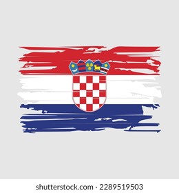 Croatia Flag Brush Vector Illustration