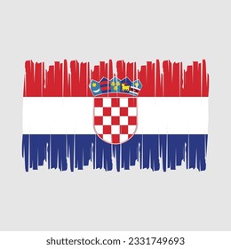 Ilustración del vector de pincel de bandera de Croacia