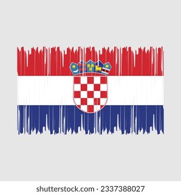 Croatia Flag Brush Vector Illustration