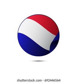 Croatia flag button with shadow on a white background. Vector illustration.
