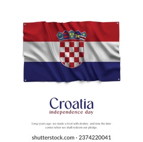 Croatia Flag, Celebrating Independence Day. Abstract waving flag on white background Country Flag.