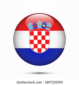 Croatia flag circle shape button vector illustration