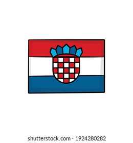 Croatia flag in drawing style isolated vector. Hand drawn object illustration for your presentation, teaching materials or others.