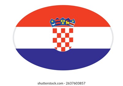 Croatia flag ellipse shaped. vector	