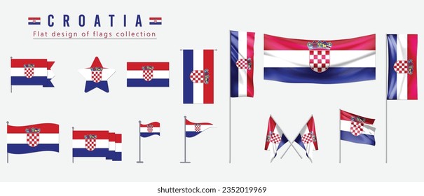 Croatia flag, flat design of flags collection