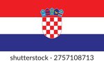 Croatia Flag Flat Design – Official Croatian National Flag Isolated Image, Vector Illustration.