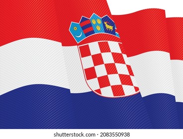 croatia flag fluttering gradient texture