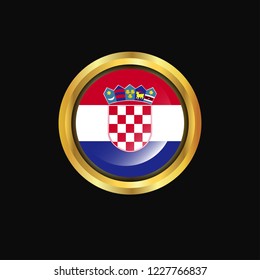 Croatia flag Golden button