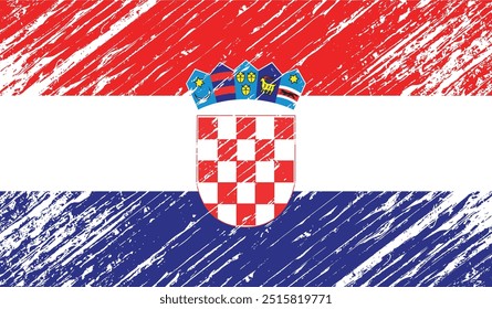 croatia flag grunge background texture vector design illustration