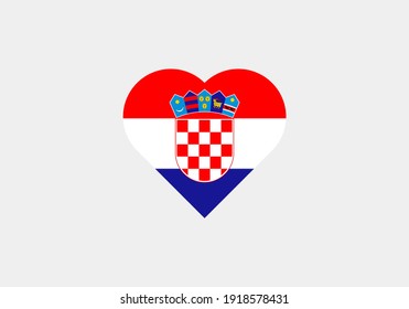 Croatia flag in heart outline