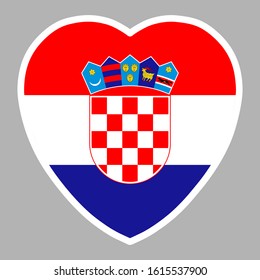 Croatia Flag In Heart Shape Vector Illustration Eps 10