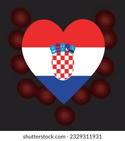 Croatia flag heart. vector illustration solated on black background