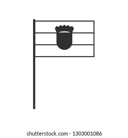 Croatia flag icon in black outline flat design. Independence day or National day holiday concept.