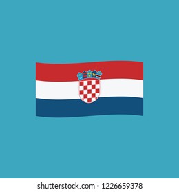 Croatia flag icon in flat design. Independence day or National day holiday concept.