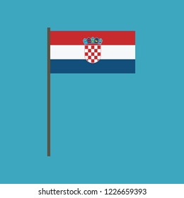 Croatia flag icon in flat design. Independence day or National day holiday concept.