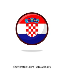 Croatia Flag Icon. Croatia Flag flat style isolated on a white background - stock vector.