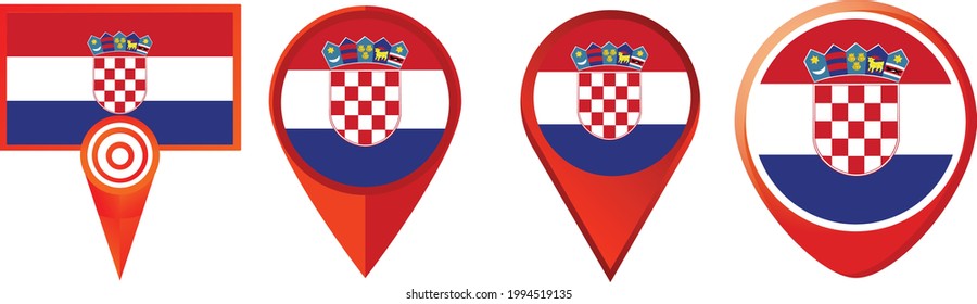 Croatia flag icon . web icon set . icons collection. Simple vector illustration.