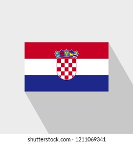 Croatia flag Long Shadow design vector