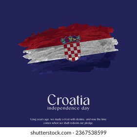 Croatia Flag Made of Glitter Sparkle Brush Paint Vector, Celebrating Croatia Independence Day.