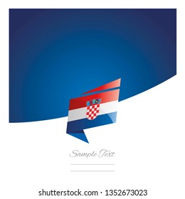 Croatia flag New abstract origami blue background banner vector