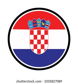 Croatia flag, official colors and proportion correctly. National Croatian flag. Raster illustration.