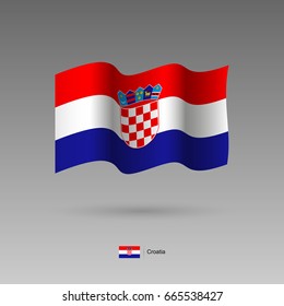 Croatia flag. Official colors and proportion correctly. High detailed vector illustration. 3d and isometry. EPS10