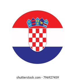 Croatia flag, official colors and proportion correctly. National Croatian flag. Raster illustration.
