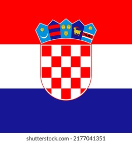 Croatia flag, official colors. Vector illustration.