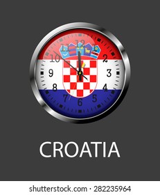 Croatia flag on clock face - vector icon