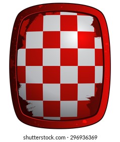 Croatia Flag Pattern on a Glossy Metal Grunge Plate, Vector Illustration. 