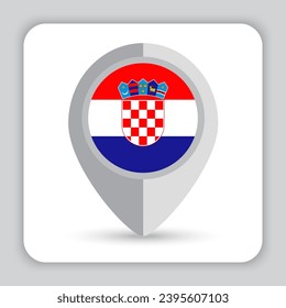 Icono de mapa de anclaje de marca de Croacia