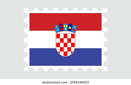 croatia Flag Postage Stamp. Vector letter stamp flag