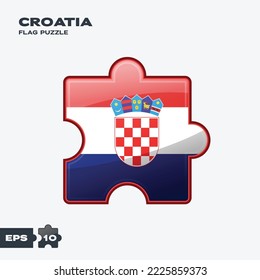 Croatia flag puzzle pieces. vector illustration isolated on a white background