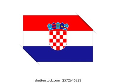 Croatia flag - rectangle colorful flag representing a country cultural identity and heritage. The essence of national pride and unity. Attached by the corners in a paper album